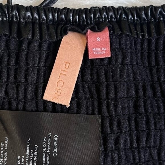 Anthropologie Pilcro Black Faux Leather Bustier Top Small - Picture 13 of 13